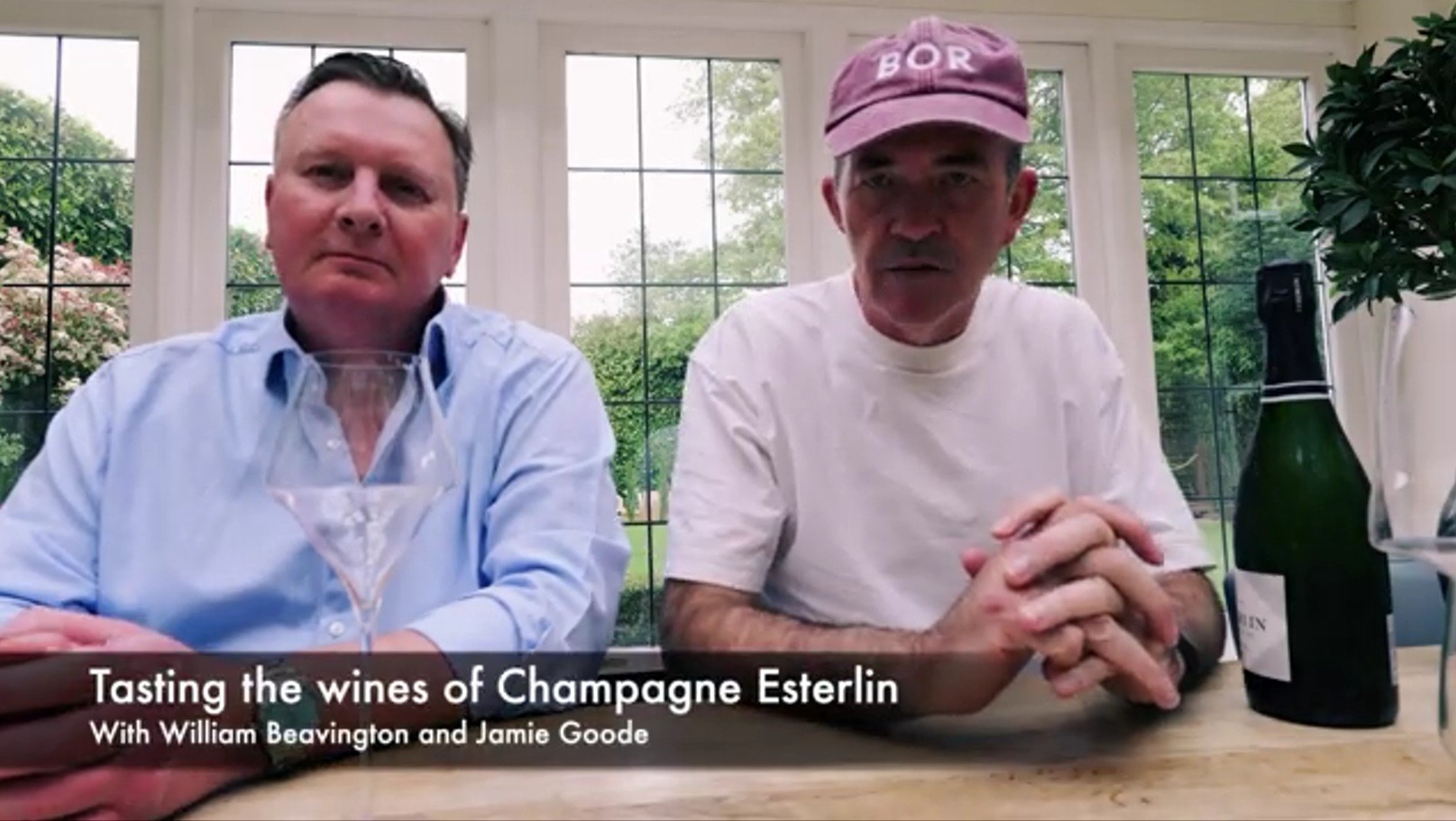 Jamie Goode and William Beavington tasting Champagne Esterlin